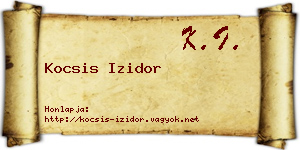 Kocsis Izidor névjegykártya